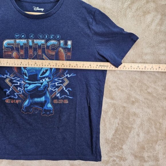 Disney Lilo & Stitch Womens Top Size S Blue Logo Short Sleeve T Shirt - Picture 3 of 10